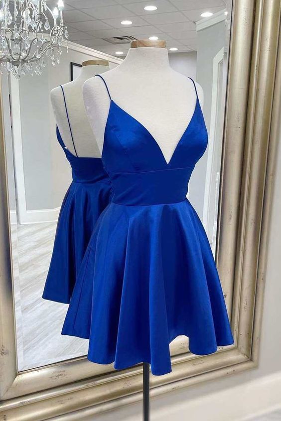 Short Royal Blue Homecoming Dress ...